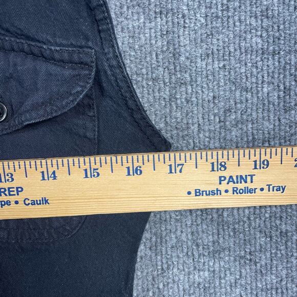 Bikers Edge Button Up Motorcycle Vest Women's XS Black Sleeveless Floral Biker - Picture 6 of 9